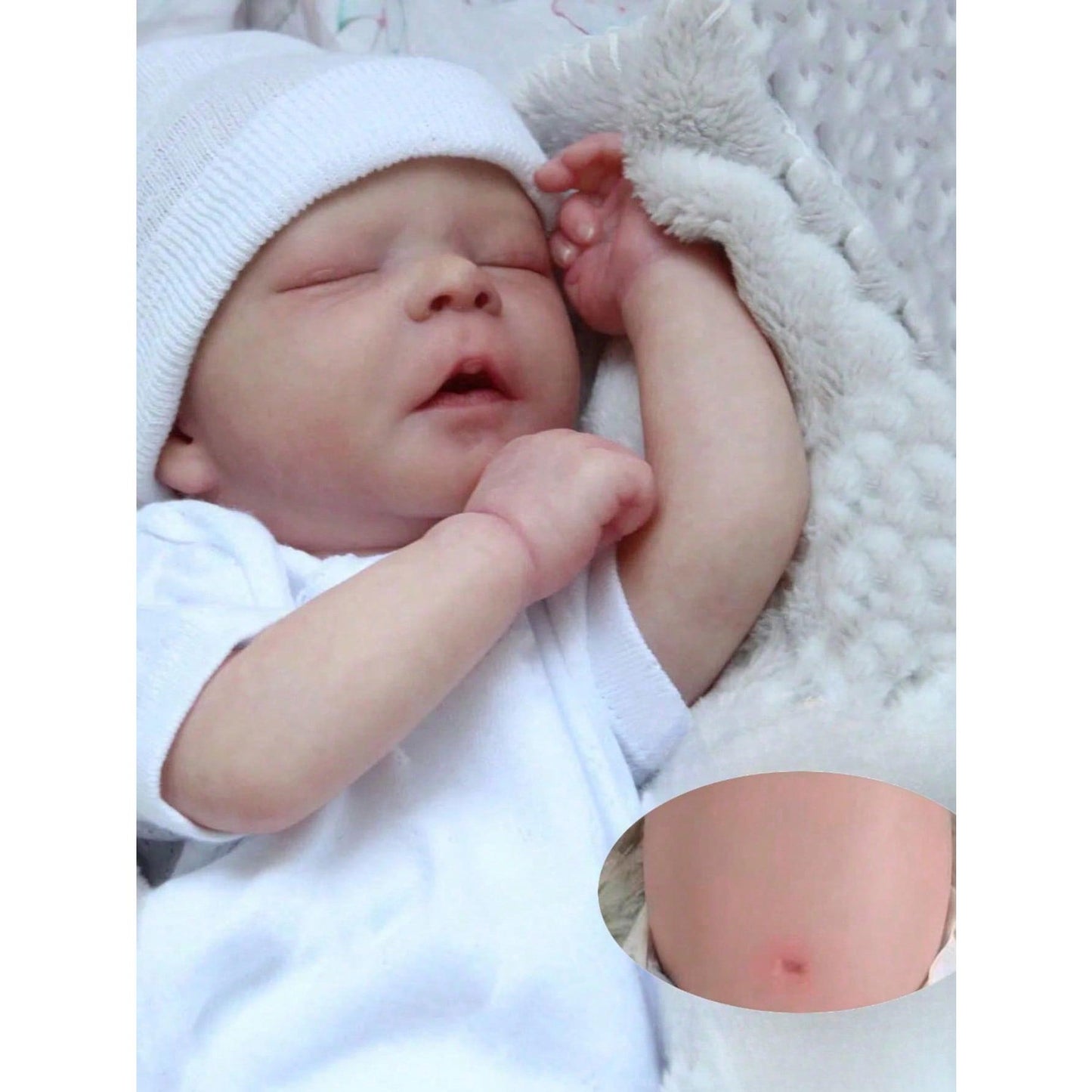 45 cm / 18-inch sleeping reborn baby doll, full-body soft vinyl, skin with 3D paint and visible veins, bath and dress-up toy, artistic newborn doll, ideal as a birthday gift for children