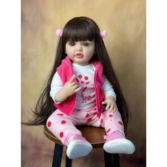 22inch 55cm Cuerpo Completo de Vinilo Bebé Reborn Muñeca Lifelike Bebe Recién Nacido Niña Precioso Regalo de Cumpleaños Vestir Juguete de Baño,Decoración del Hogar
