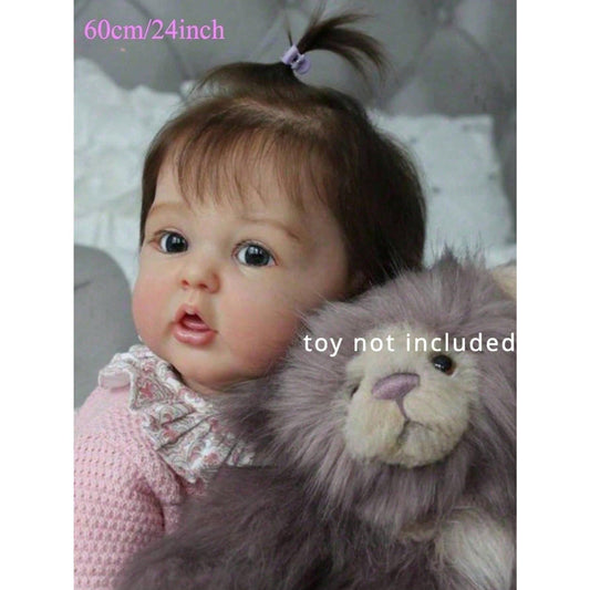 60 cm (24-inch) Reborn Baby Doll, 3D-painted skin with visible veins, vinyl, handmade for girls, little princess, artist's collection