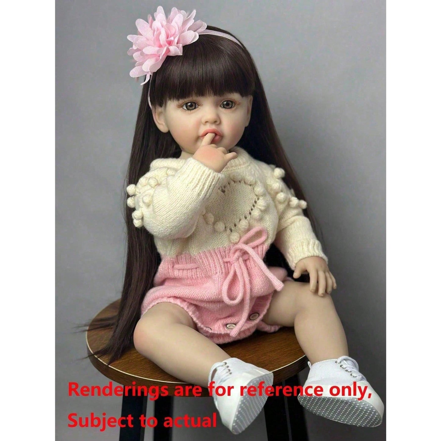 Lifelike 55 cm Reborn Baby Doll with Full Soft Vinyl Body, 22 Inches, Realistic Newborn Princess Baby, Adorable Baby Doll for Playhouse, Dress-Up Toy for Girls, Birthday Gift