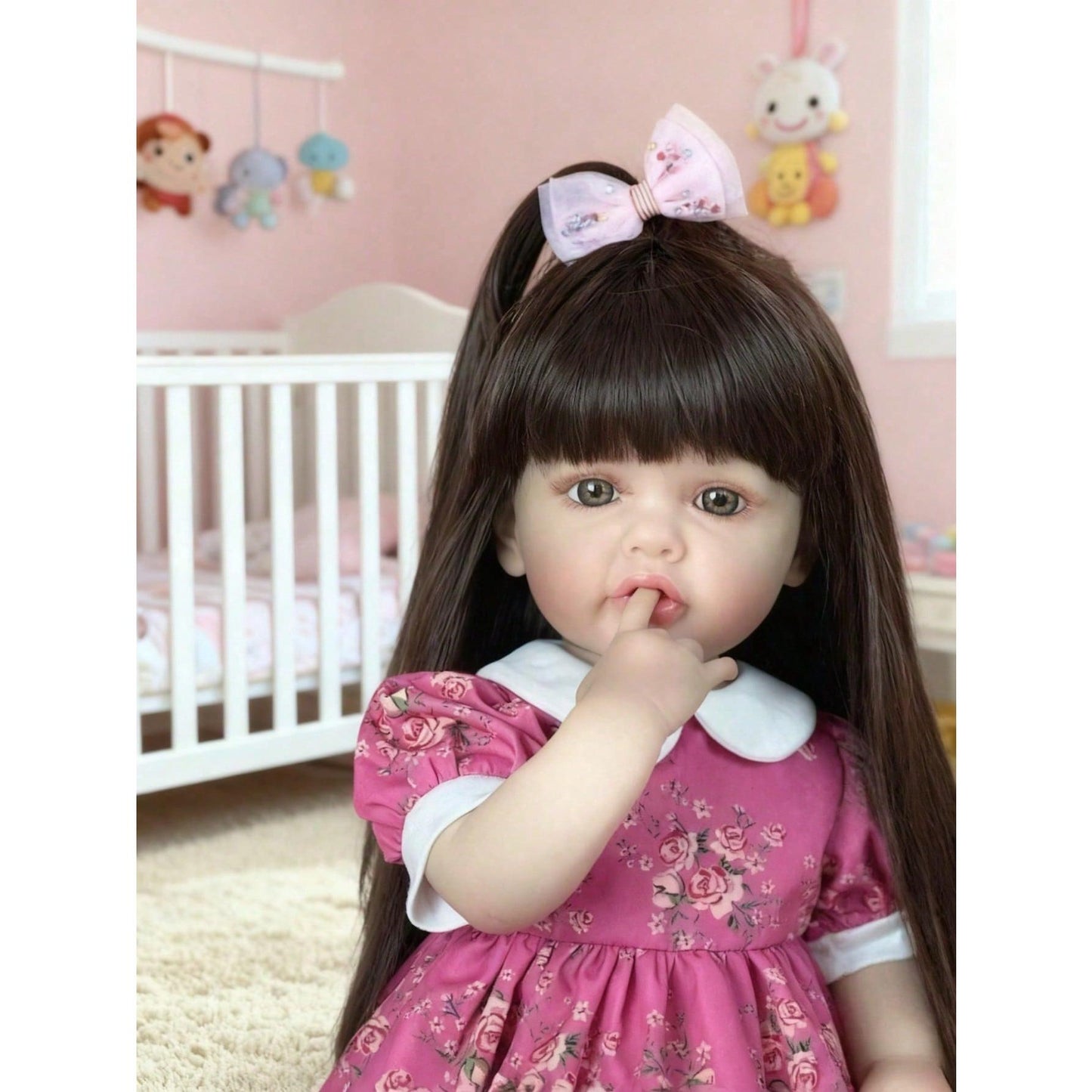 55 cm (22-inch) full-body soft vinyl reborn baby doll, stands on its own, realistic newborn princess, artistic bath toy, birthday gifts for children
