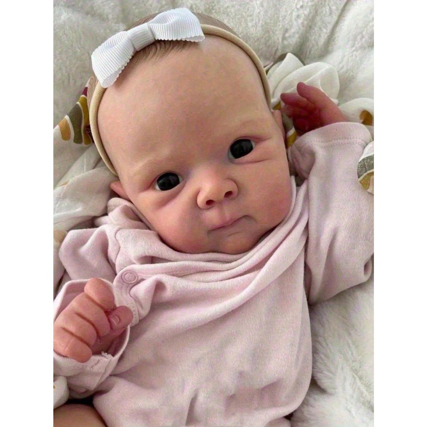 45 cm / 18-inch Sleeping Girl Reborn Baby Doll, Full Body Made of Soft Vinyl, 3D-Painted Skin with Visible Veins, Realistic Bathing Doll, Artistic Doll, and Birthday Gift