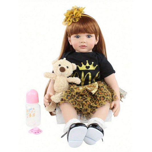 60 cm (24 inches) Fabric Body Newborn Baby Soft Vinyl Reborn Baby Doll Lifelike Princess Boy Dress-Up Toy for Ages 3+ Boys and Girls Birthday Gift