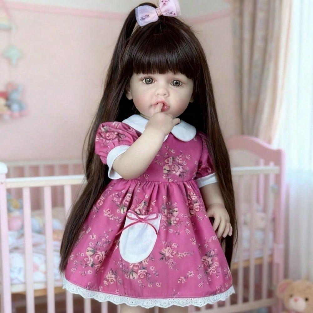 55 cm (22-inch) full-body soft vinyl reborn baby doll, stands on its own, realistic newborn princess, artistic bath toy, birthday gifts for children