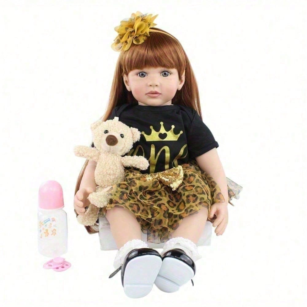 60 cm (24 inches) Fabric Body Newborn Baby Soft Vinyl Reborn Baby Doll Lifelike Princess Boy Dress-Up Toy for Ages 3+ Boys and Girls Birthday Gift