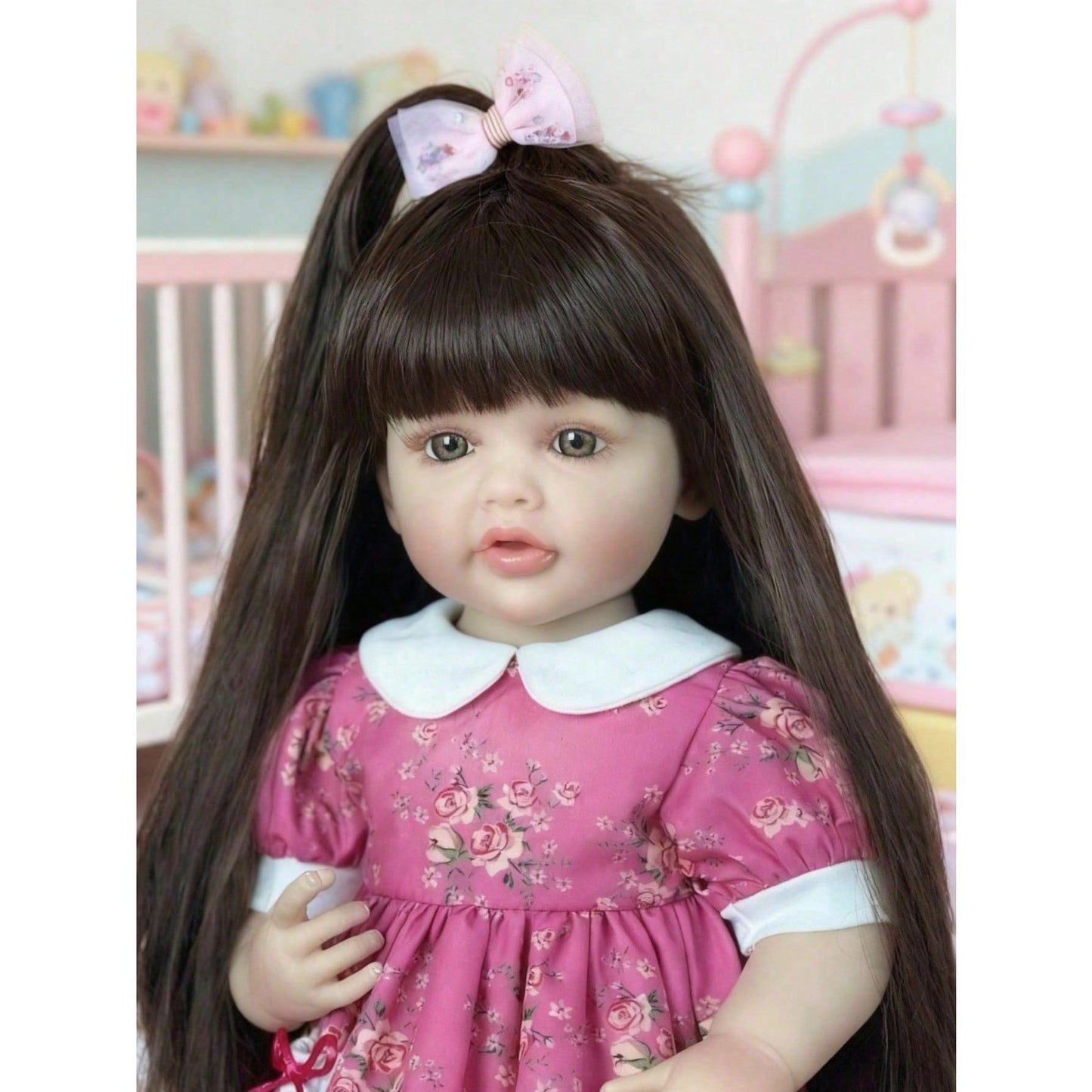 55 cm (22-inch) full-body soft vinyl reborn baby doll, stands on its own, realistic newborn princess, artistic bath toy, birthday gifts for children